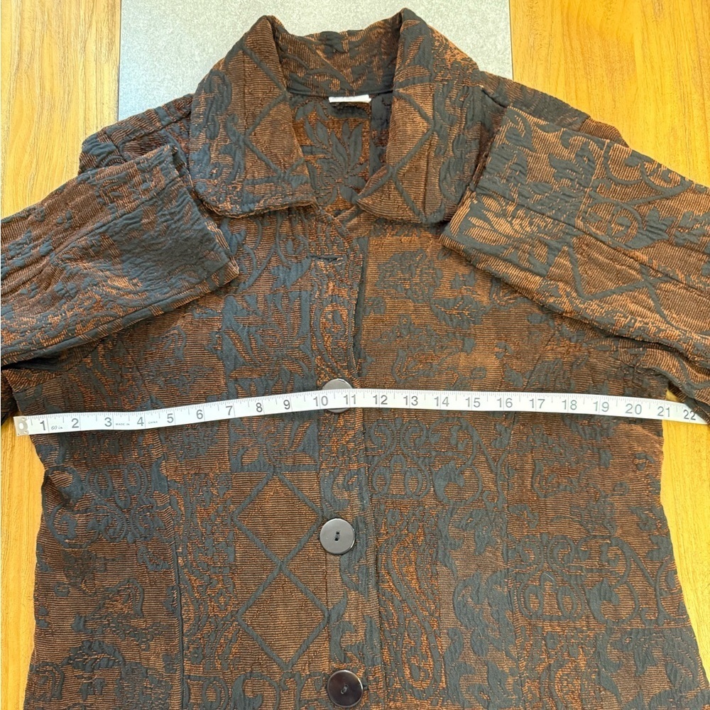 Vintage CMC Color Me Cotton Tapestry Jacquard Jacket Blazer Brown Black Large - Picture 12 of 12